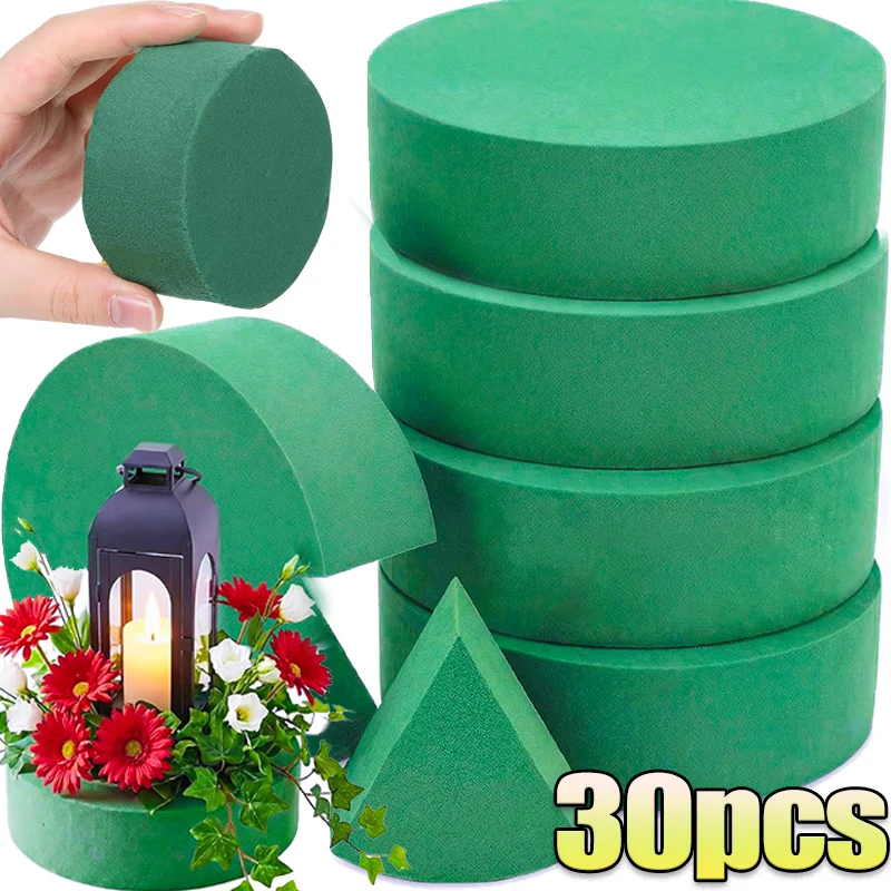 Round Floral Foam Blocks Artificial Flowers Wet Dry Florist Foam Bricks DIY Flower Arrangement Absorbent Sponge for Home Wedding