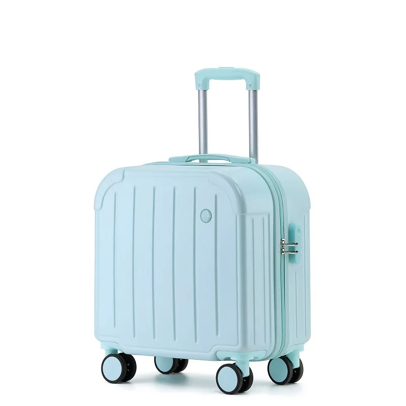 Mini valise de voyage avec petite nervure fraîche pour fille, valise à roulettes universelle durable pour étudiant, nouveau design, 18 po, bain le plus récent