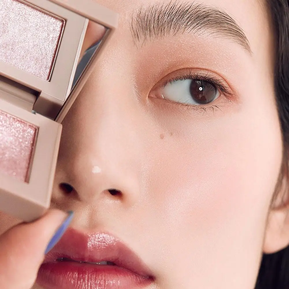 Sombra metálica com glitter, creme espumante, mousse brilhante, iluminador, pigmentos prensados, ouro rosa, paleta de sombras peroladas