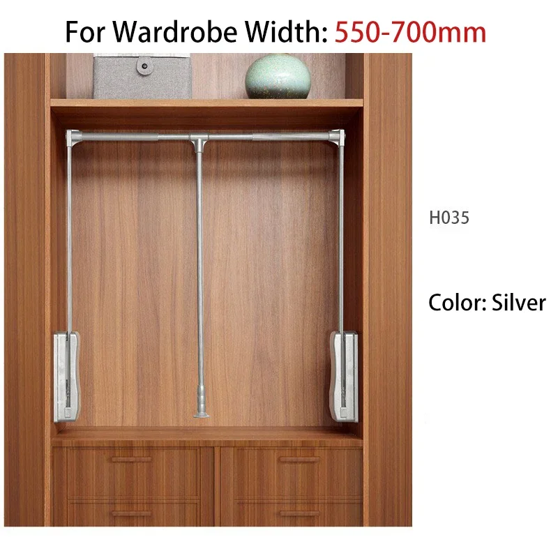 Summit Pull Down Hanging Rod Retractable Clothes Rail Lifting Rack With Soft Close For Wardrobe Walk In Closet Household Use image 3