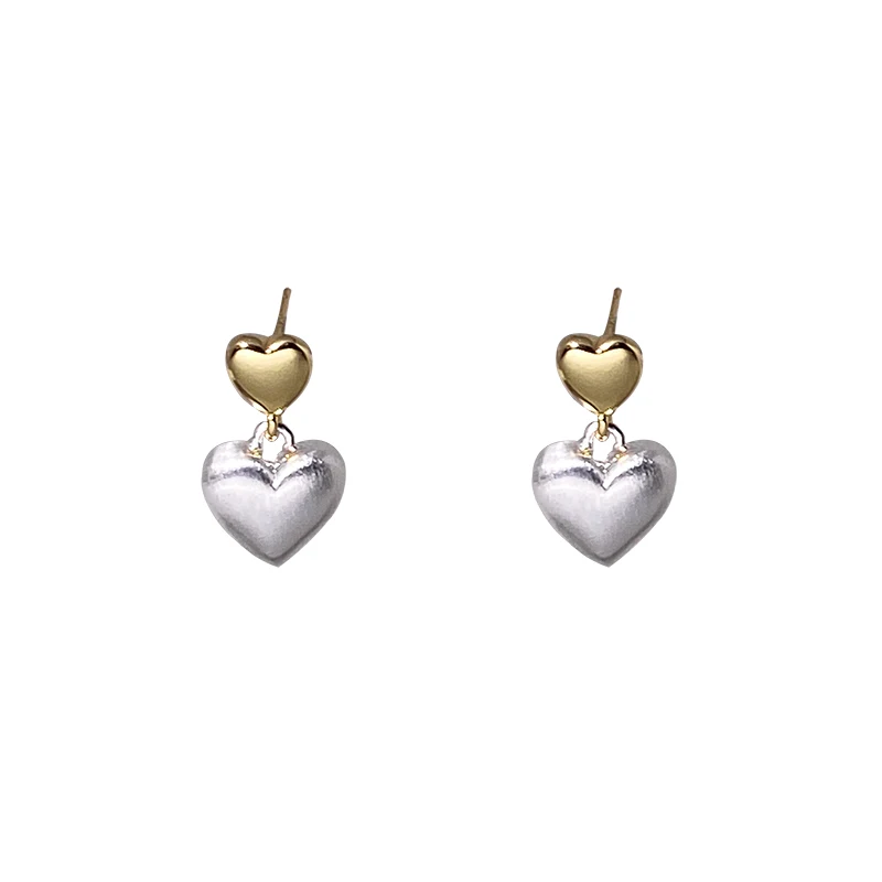 Double Heart Metal Earrings for Women - Unique Design, Adds a Touch of Elegance to Your Look, Perfect for Summer.