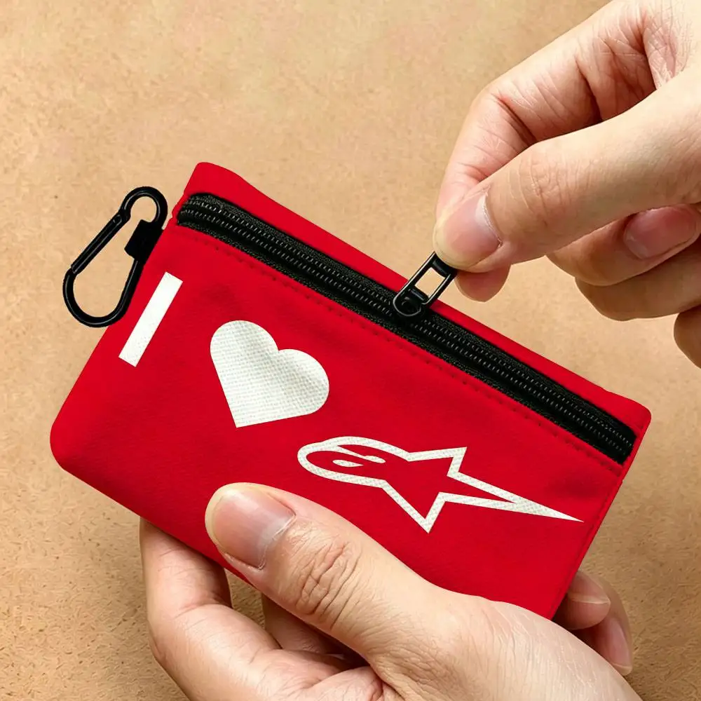 Alpinestars Logo Multifunktionale Oxford-Stoff Kleine Tasche mit Haken Mini-Münzbörse Ohrhörer-Aufbewahrungstasche – Detail 11