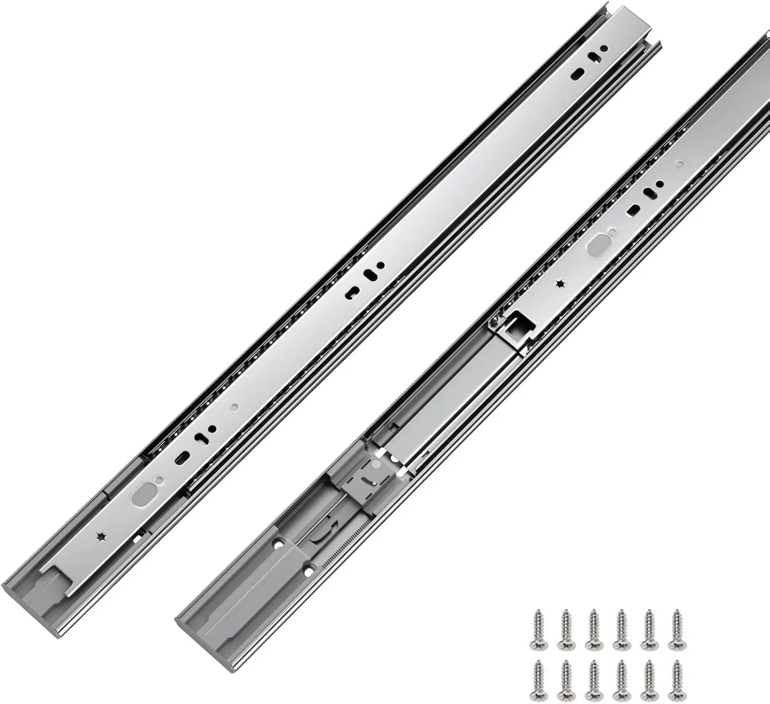 Soft Close Drawer Slides 22 Inch Side Mount Heavy Duty Cabinet Drawer Glides 10 Pairs - Ball Bearing