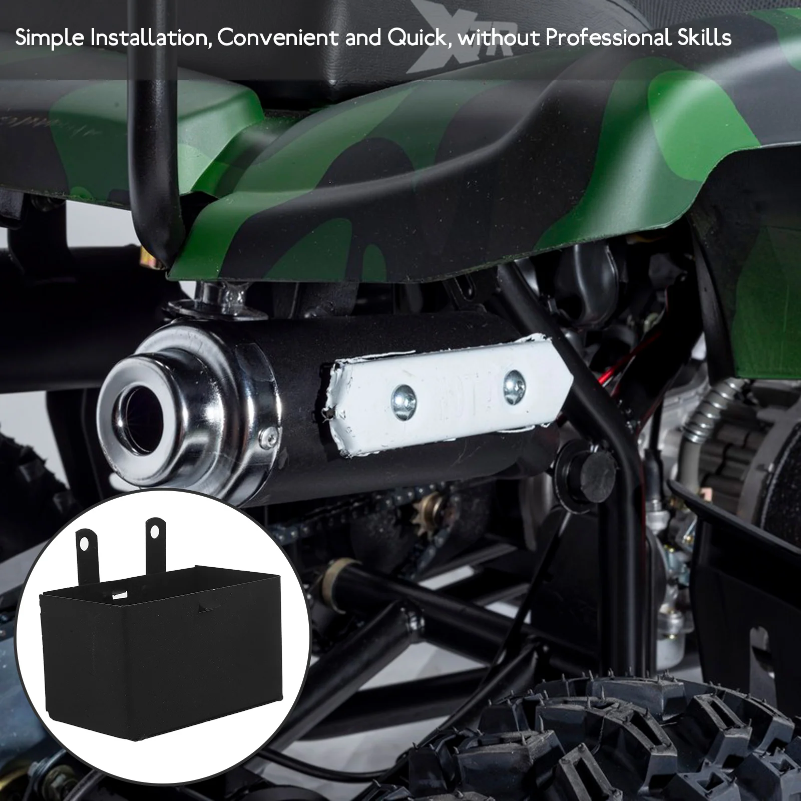 Atv Box Metal Heavy-Duty Holder for Motorcycle and Off-Road Bikes Rust-Resistant Secure Fit Universal Compatibility