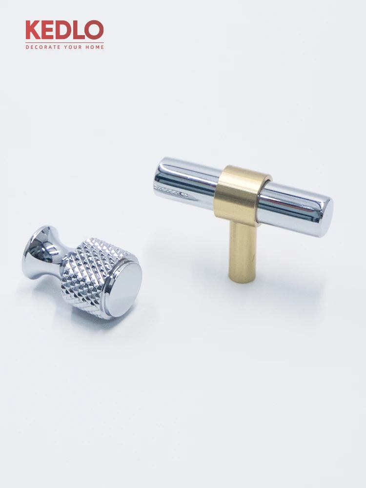 KEDLO Moderner europäischer Stil, silberfarbener, glänzend verchromter Griff, massiver Messing-Langgriff für Küchenschranktüren, dicker Griff – Detail 5