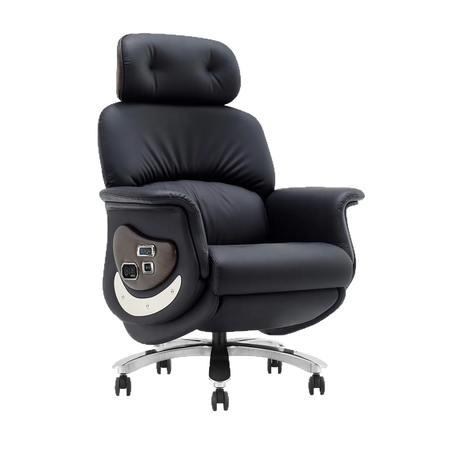 Electric boss chair, electric reclining leather, comfortable and sedentary for home use, with one-click start.