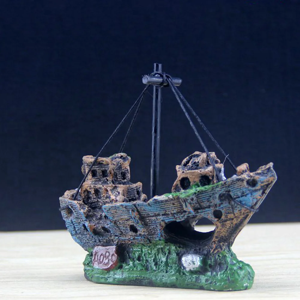 

1Pcs Realistic Sunken Ship Aquarium Decoration Landscape Ornament for Home Store Shop Beautiful Underwater Scene Low Maintenance