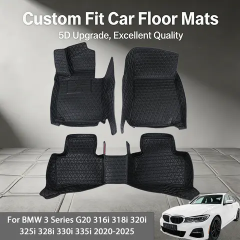 5D Custom LHD Car Floor Mats For BMW 3 Series G20 316i 318i 320i 325i 328i 330i 335i 2020-2025 Anti-Wrinkle Auto Accessories