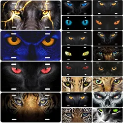 Animal Eyes License Plates for Wall Decoration Metal Tin Signs Vintage Tags Metal Automotive Signs For Cafe Bar Club Garage Pubs