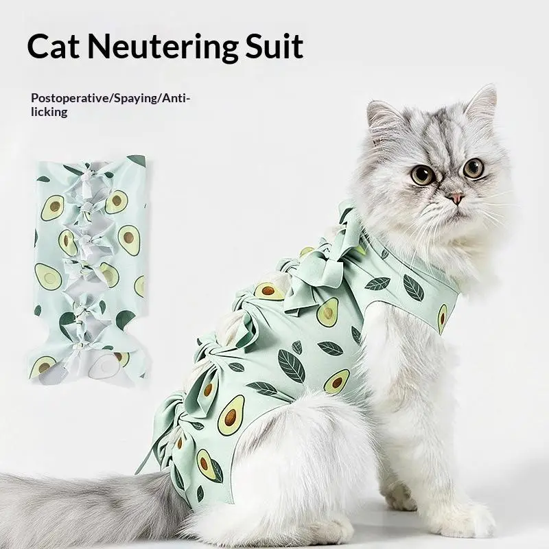 Pet Neutering Suit Cat Postoperative Recovery Anti Licking Clothing Adjustable Cat Wound Protective Clothes Pet Supplies