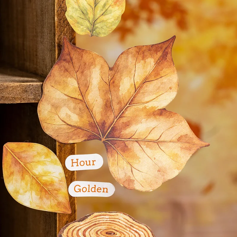 20Pcs Aesthetic Leaf Narrative Writable Paper Stickers, Stickers for Scrapbooking Journal Album Handcrafts