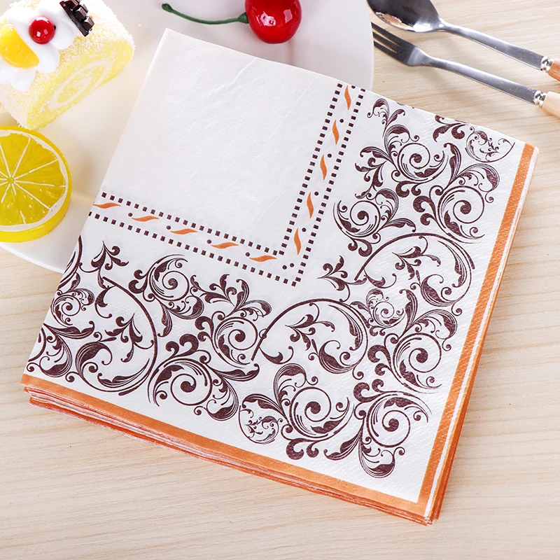 

New Style Restaurant Party Napkins / Placemat Paper / Mouth Cloth Colourful Printed Pure Wood Pulp Paper 20pcs/pac 2-Ply 33*33cm