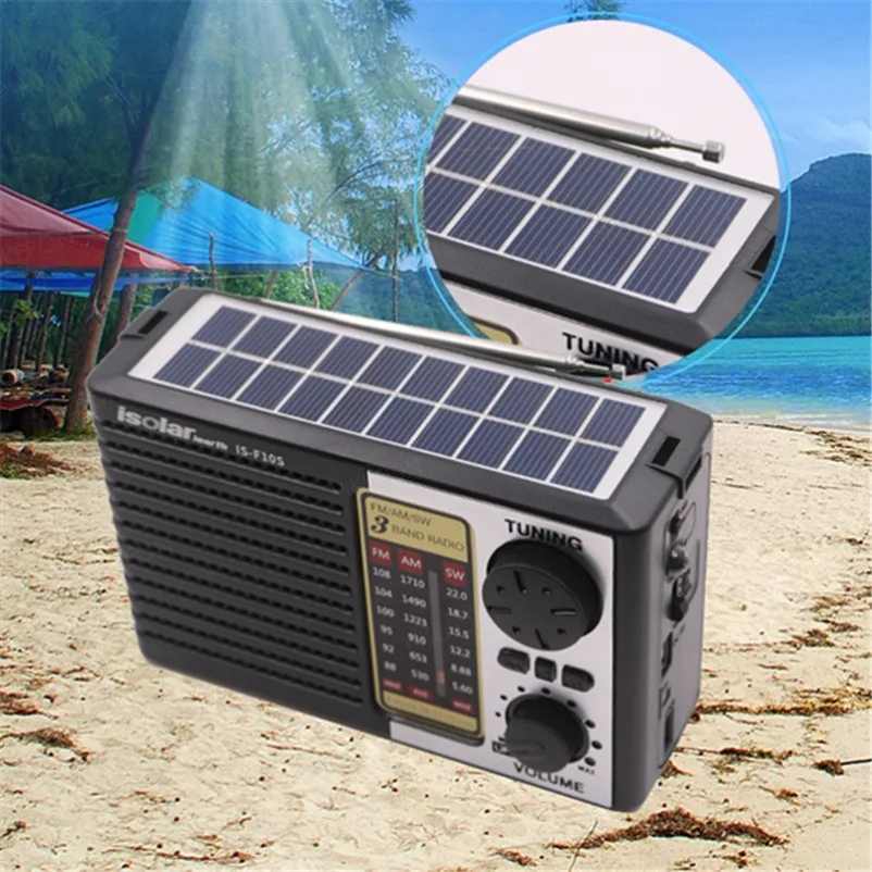 VIKEFON Wireless Bluetooth Speaker LED Flashlight FM AM SW Radio Solar Charging Emergency Radio Full Band High Sensitivity image 3