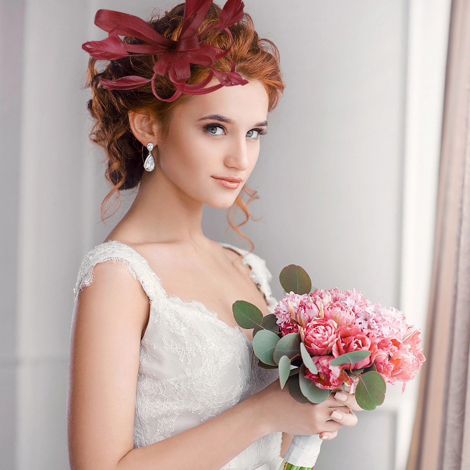 

Elegant Fascinator Clip For Women Wedding Bridal Accessories Plumage Corsage Barrettes Party Tea Cocktail Headpieces