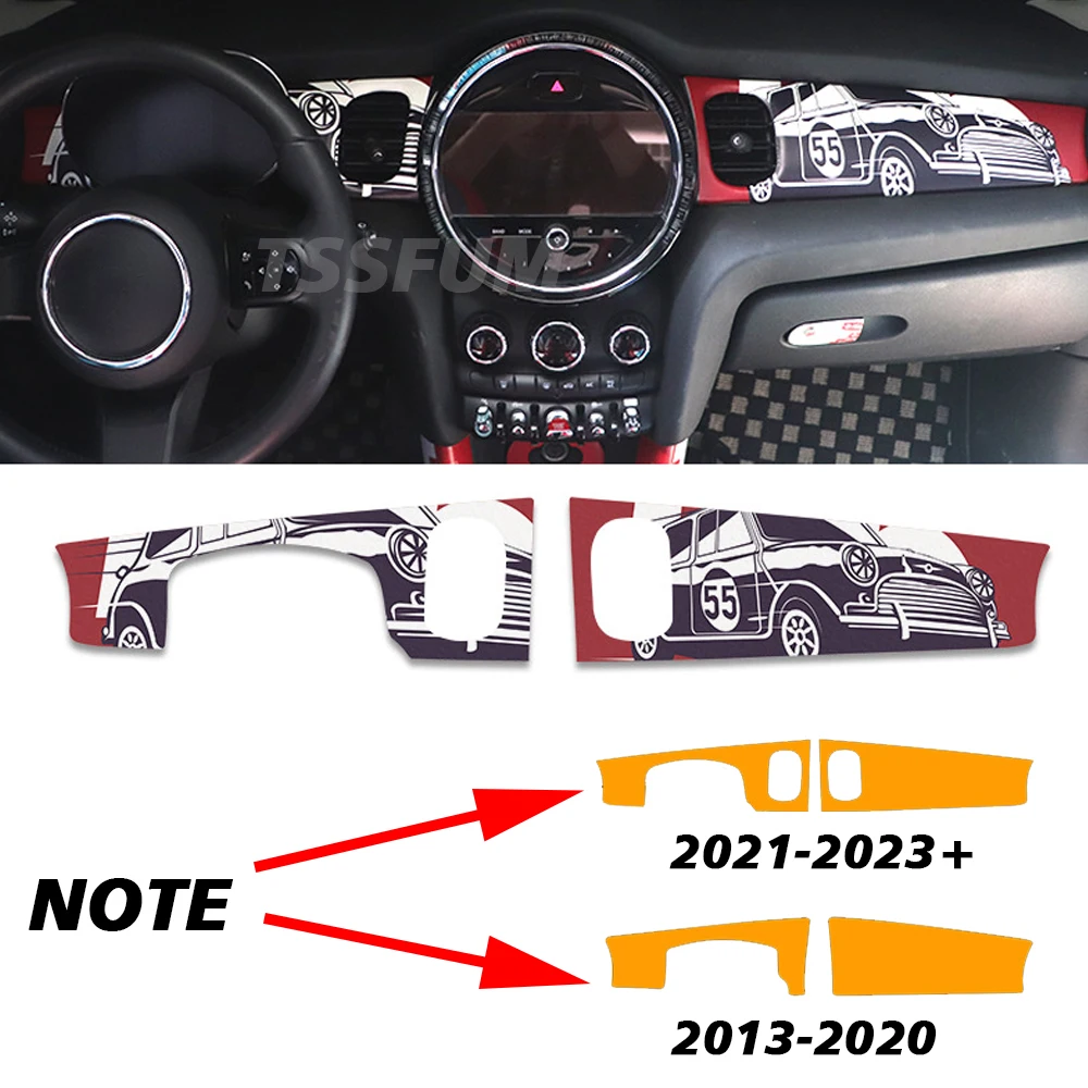 Union Jack Leather Car Dashboard Decal Sticker for Mini Cooper S JCW F56 F55 F57 Dash Board Trim Panel Decoration Accessories