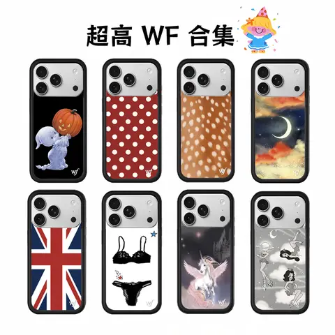 WF Collection Phone Case Pumpkin Polka Dot Deer Print for iPhone 11 12 13 14 15 16 17 Pro Max Shockproof Protective Cover Case