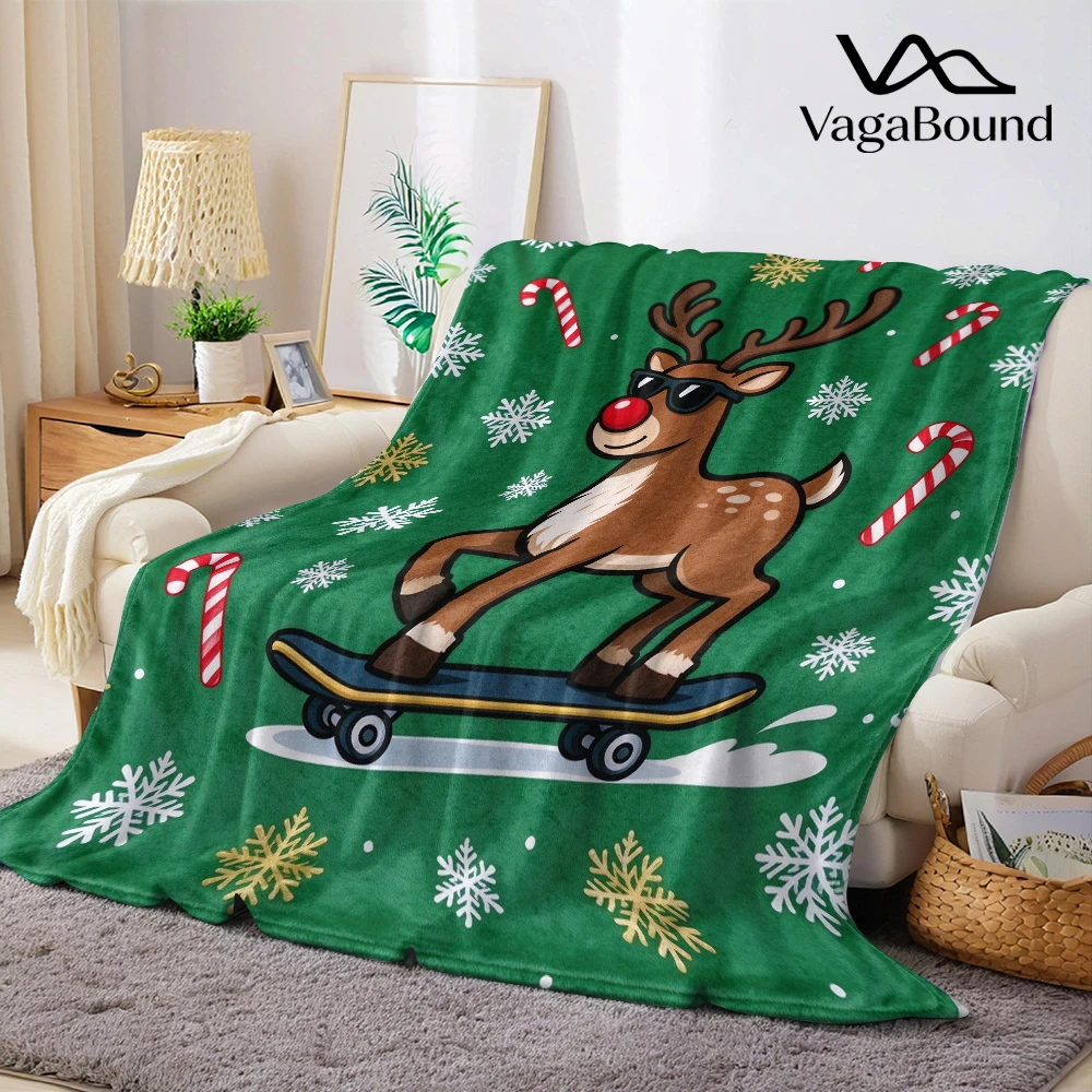 Xmas Owl Snow Flannel Blanket Perfect for Sofa Office Bed Travel Sleep Read Relax Camping Four Season Use