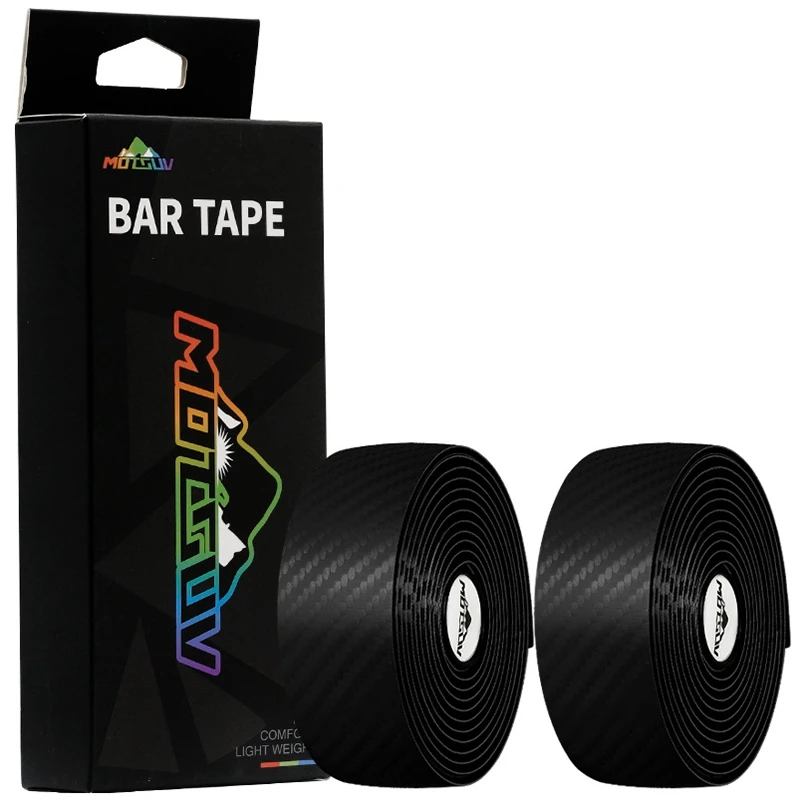 ABST  Road Bike Handlebar Tape Carbon Bicycle Bar Tape Damping Anti-Vibration +2 Bar Plug Cycling Accessories Black view 3