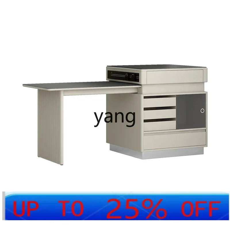 

LTT light luxury rock slab mid-island dining table integrated retractable household multi-functional bar dining table