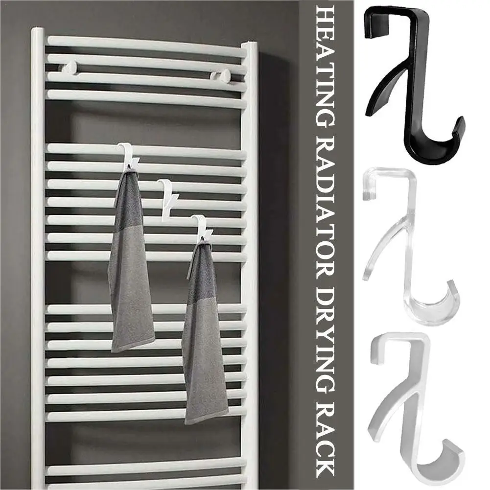 Bathroom Shower Towel Holder Hanger Heated Radiator Rail Hooks Clips Storage Racks Clothes Scarf Hanger Hooks