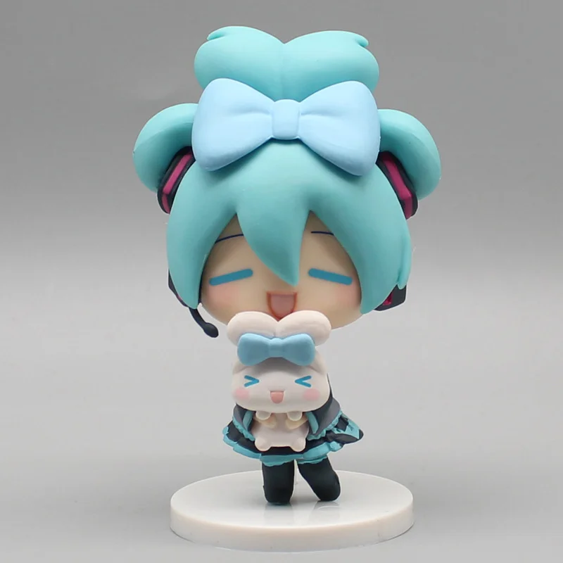 Anime 10 cm Q-versie Hatsune Miku Actiefiguren Kawaii Pvc Standbeeld Model Poppen Collectible Ornament Kinderen Speelgoed Cadeaus voor Kinderen