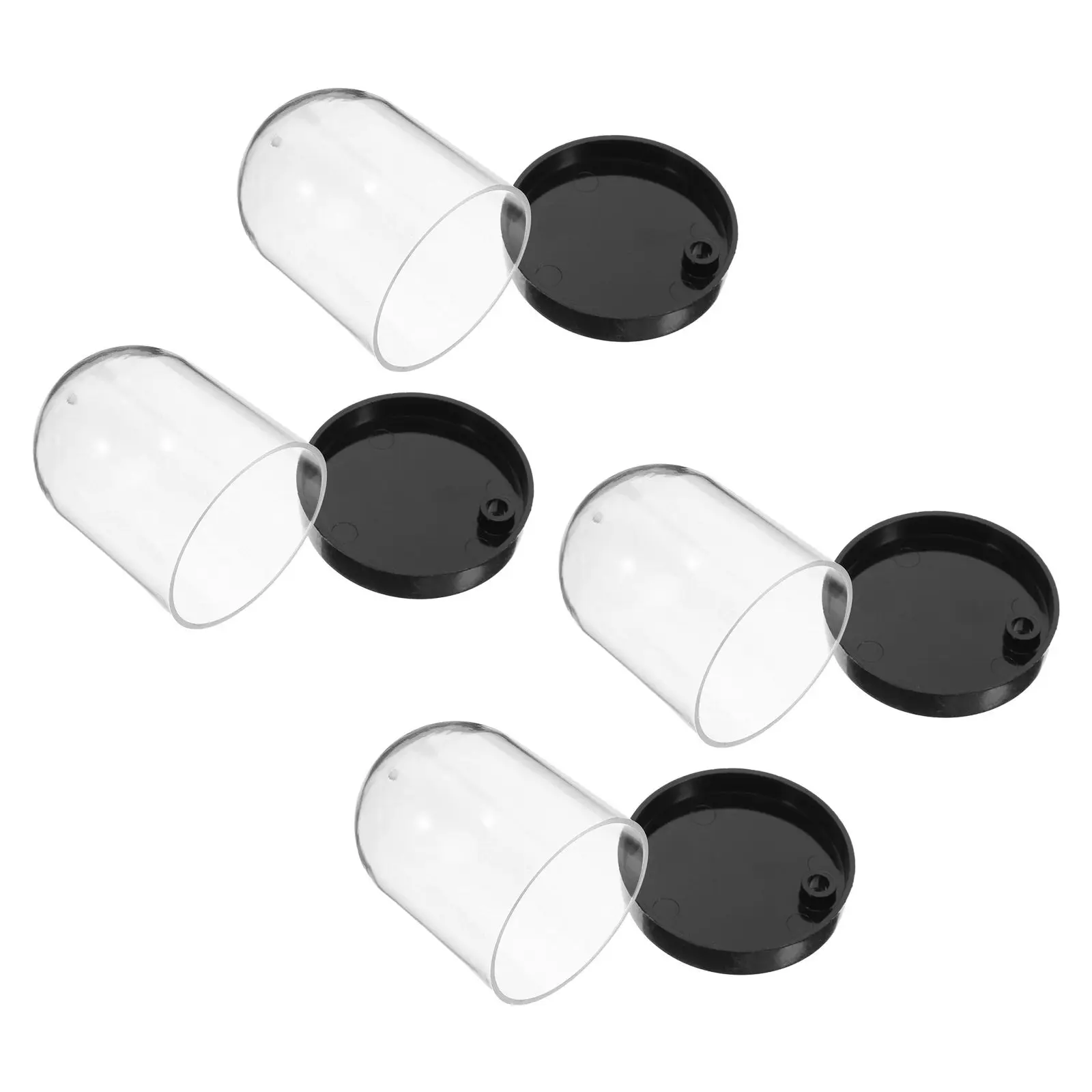 4Pcs Clear Mini Plant Cloche Dome Protective Plastic Display Cover Dustproof Tabletop DIY Micro Landscape Holiday Display Dome