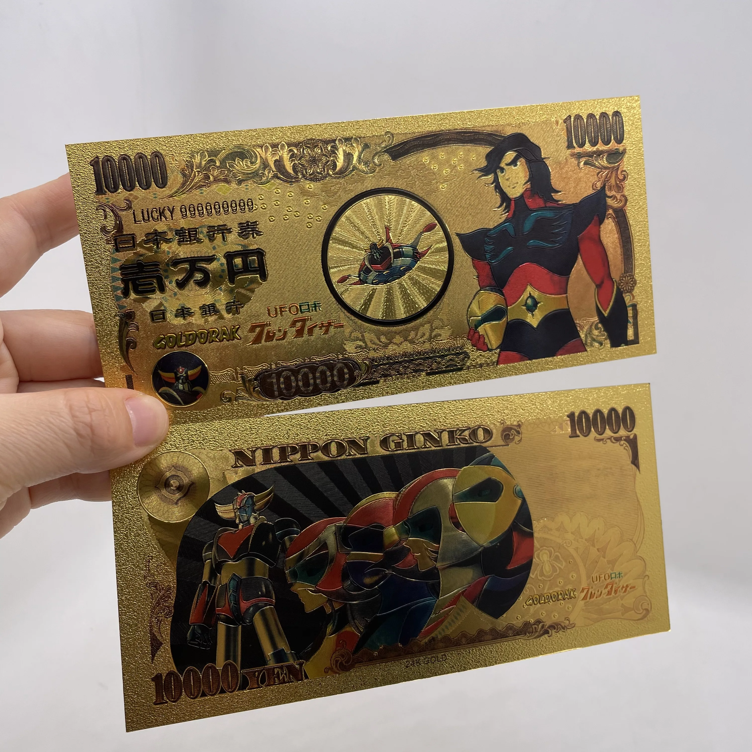 9 Designs UFO Robot Grendizer Goldorak Japanese Classic Anime Alcor Phenici Hikaru Great Vega Gold Banknotes Collection