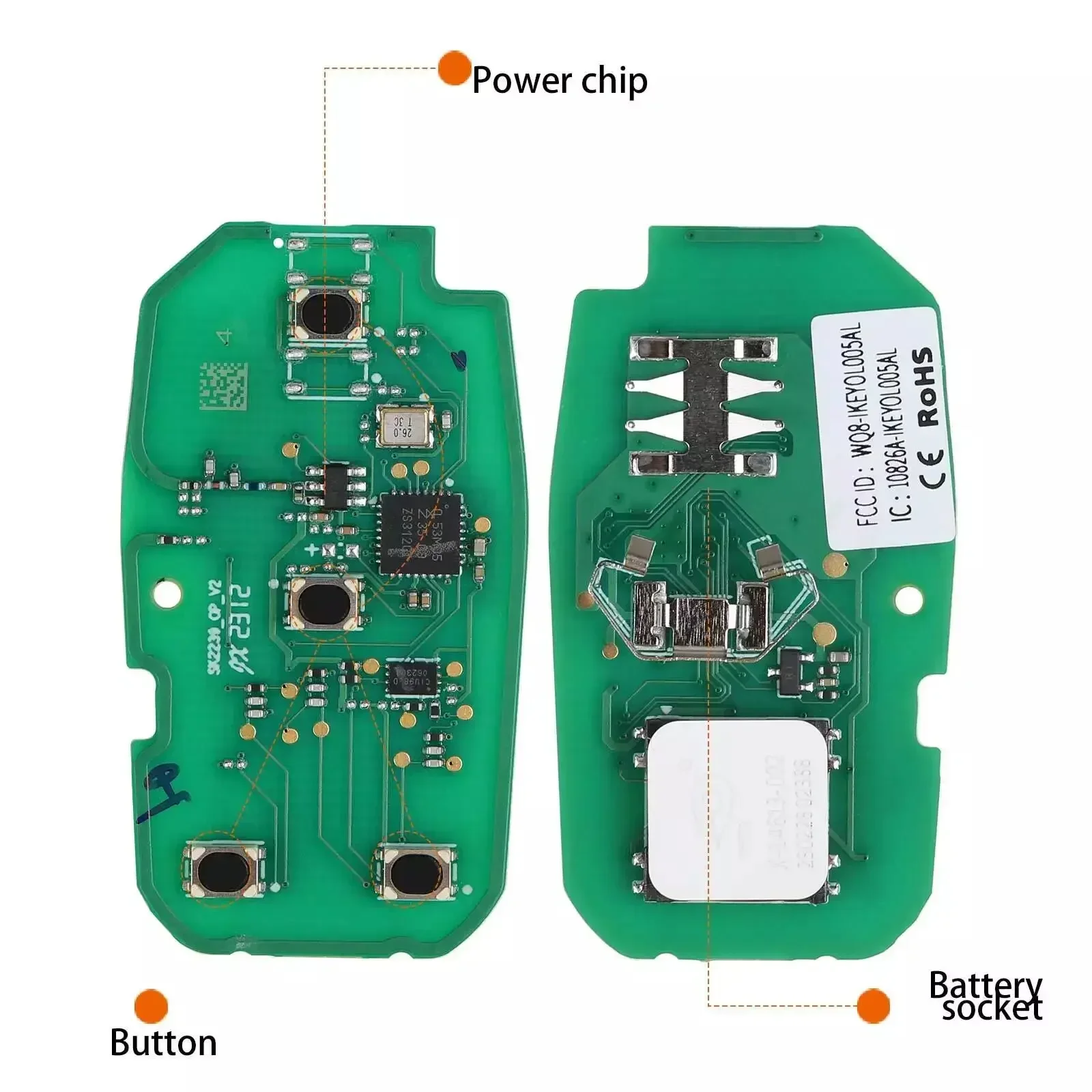 Autel-Maxiim km100e用のユニバーサルスマートキー,4ボタン,ikeyol004al,315mhz,433mhz