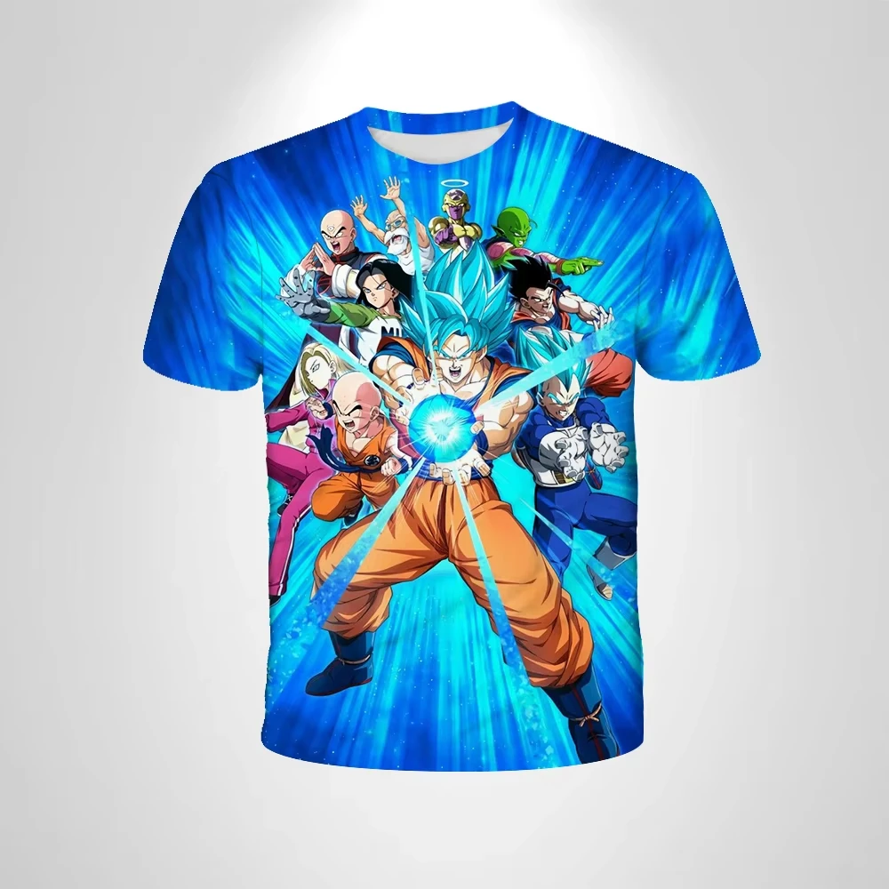 2026 Sommer Dragon Ball T-Shirt Kinder Oberteile Anime Figuren Son Goku Super Saiyan T-Shirt Jungen T-Shirts Kinder Kurzarm – Detail 13