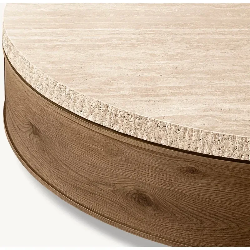 American solid wood high-end coffee table living room home tee table desktop marble cave stone design