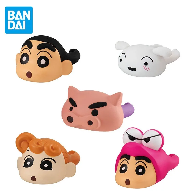 BANDAI Original Gashapon Crayon Shin-chan Anime Figure Ring Action Figure Toys for Boys Girls Kids Children Birthday Gifts