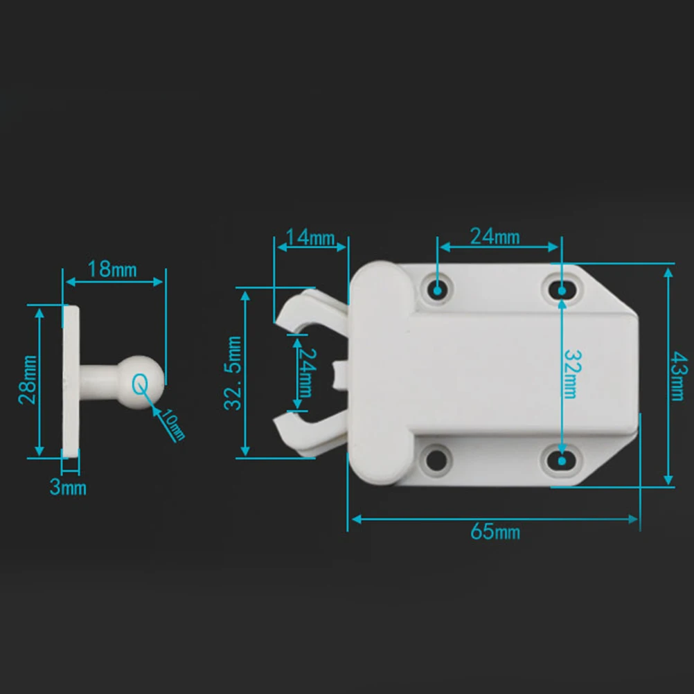 

2Pcs Self-Locking Door Catch Press to Open Clamp Spring Door Drawer Catch for Cabinet Wardrobe Cupboard Press Latch