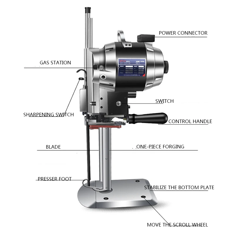 6/8/10/12/13/15 Inch Vertical Straight Knife Cloth Cutting Machine 220V/1100W/1200W Electric Leather Cutting Cloth Cutting Knife