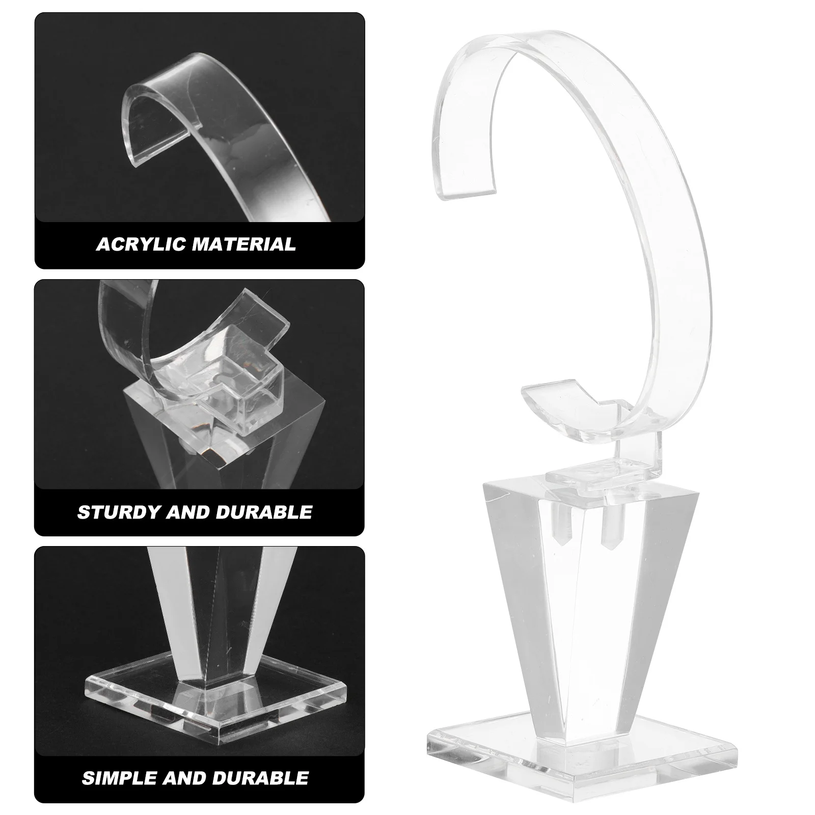 

Акриловая подставка для часов, прочная стойка для ювелирных изделий, держатель для мужчин и женщин, органайзер для браслета, подставка для часов, держатель для браслета