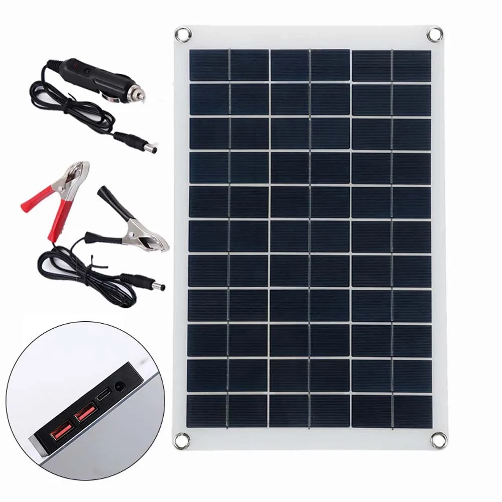 Zonnepanelen Fotovoltaïsche Panelen Buiten Flexibele Polykristallijne Rv Solar 18W 18V Dual Usb 30a 100a Contrallor Output