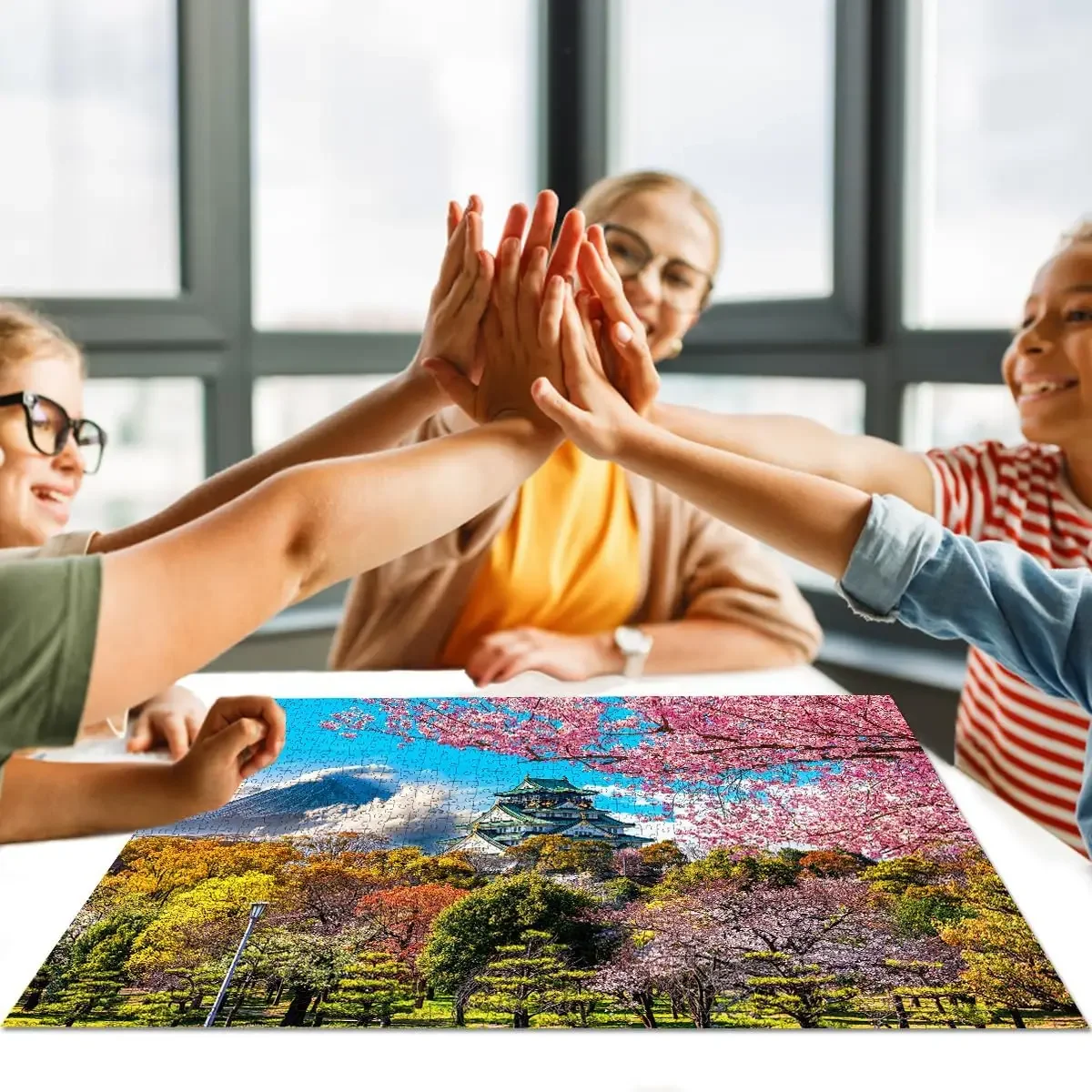 1000/500/300/120 sztuk papierowe puzzle dla dorosłych w kwiatach wiśni krajobraz puzzle gry zabawa rodzinna zabawka noc gier prezent