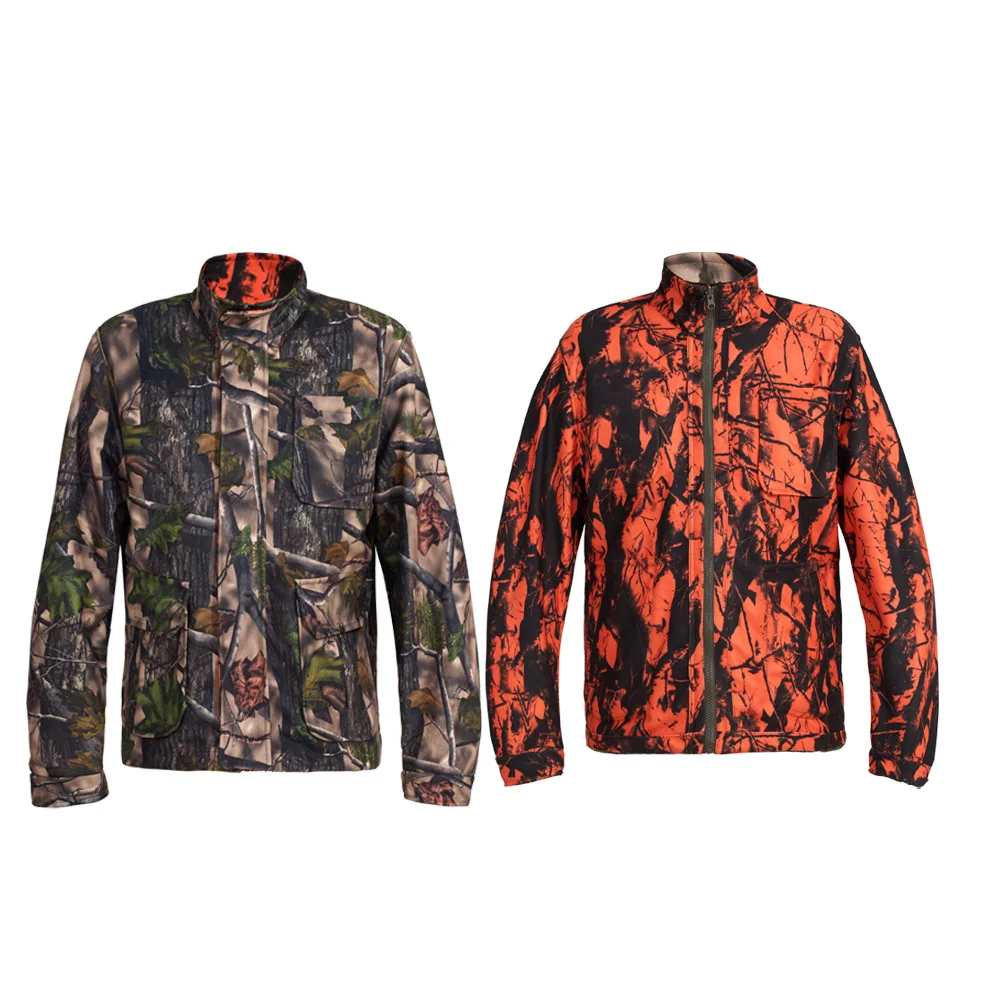 Cross-border Hot-selling Outdoor Hunting Camouflage Cardigan Bionic Double-sided Wear Sunscreen Waterproof Polyester