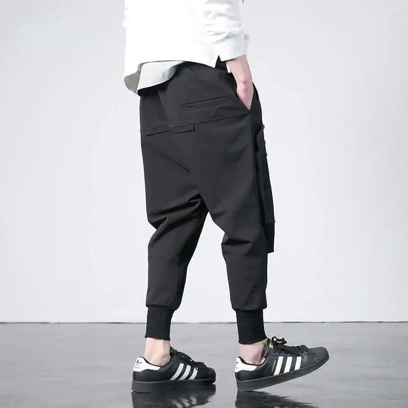 Trousers Fashion Men Korean New Western Hip Style Techwear Jogger Hop Autumn Casual Street Male Harem Pants