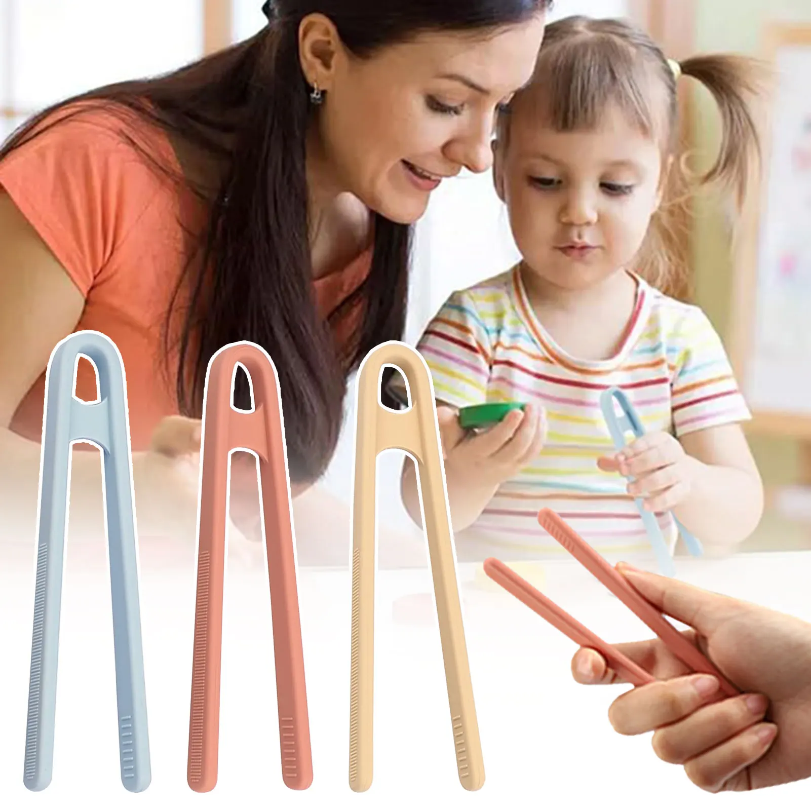 1/3Pcs Silicone Mini Tongs Portable Lightweight Fine Motor Tweezer Tongs For Daily Use