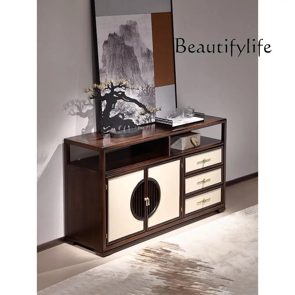 Nordic New Chinese Style Ugyen Wood Sideboard Cabinet Household Minimalist Storage Cabinet