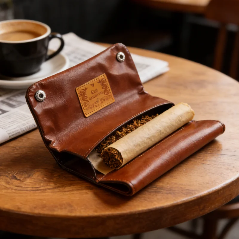 Leather Tobacco Pouch Lighter Cigarette Storage Bag Tobacco Raw Grass Container Vintage Coin Purse Smoke Accessory Cigar Gadget