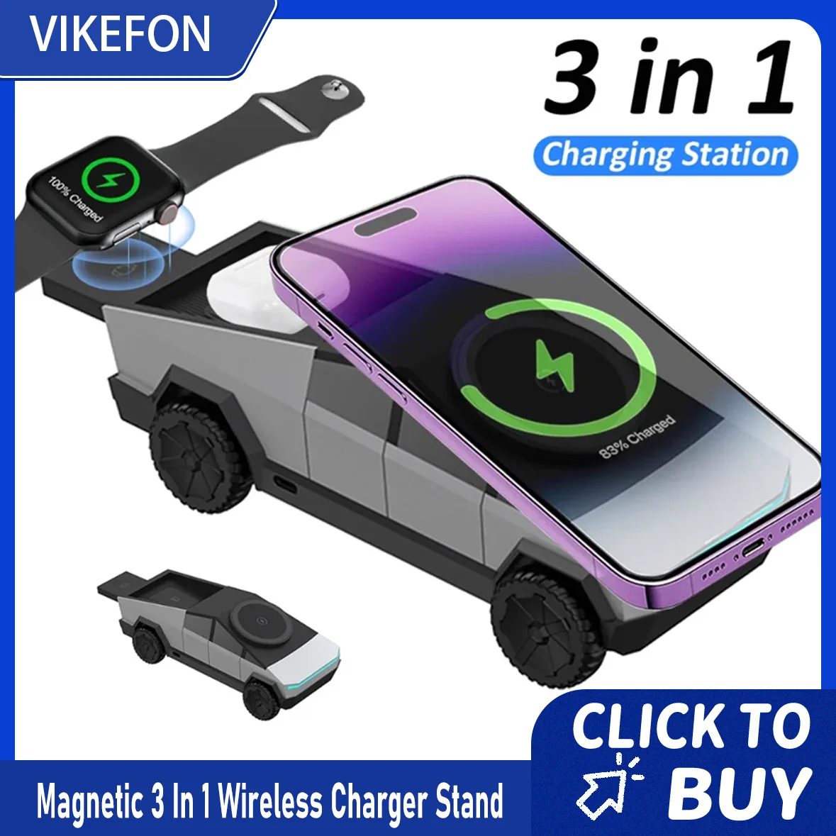 Magnetische 3 In 1 Drahtlose Ladegerät Auto Telefon Stehen Für Magsafe iPhone 16 15 14 Apple Uhr 10 ~ 2 SE AirPods Pro Smartwatch Aufladen