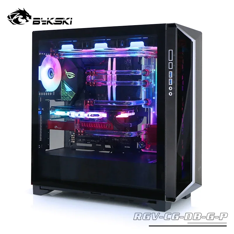 BYKSKI Acrylic Board Water Channel Kit Solution for CONQUER2 Computer Case Radiator Water Cooling Support DDC Pump RGB/A-RGB