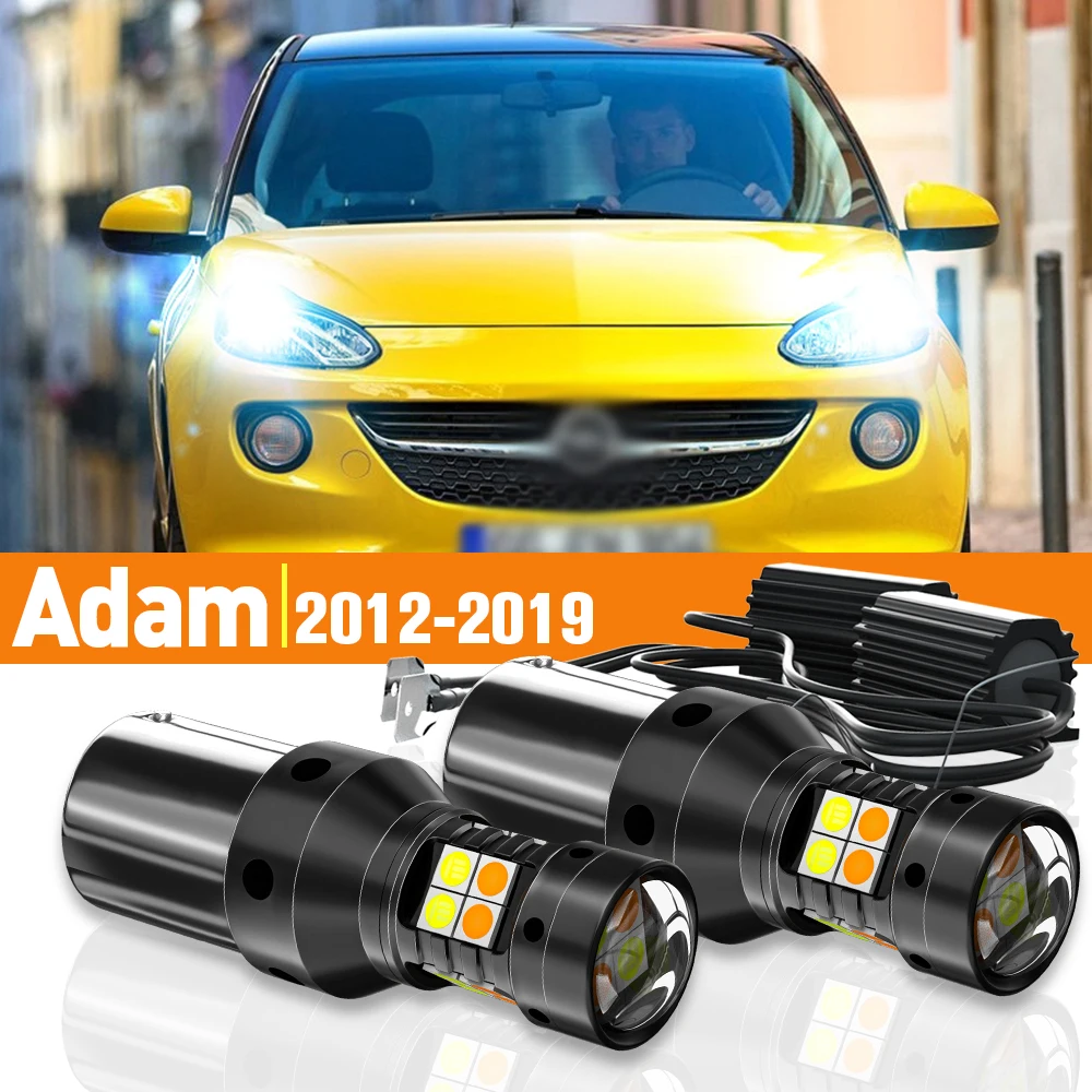 2x LED Dual Mode Turn Signal+Daytime Running Light DRL For Opel Adam 2012-2019 2013 2014 2015 2016 2017 2018 Accessories Canbus