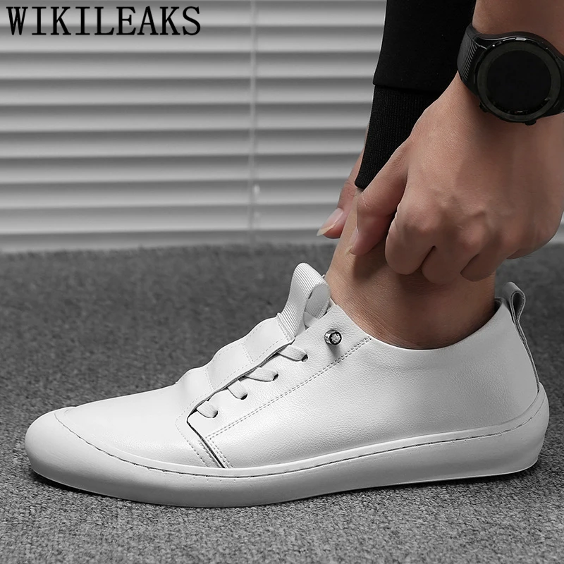 

white sneakers genuine leather shoes men fashion men shoes luxury brand designer shoes men high quality oxford zapatos de hombre