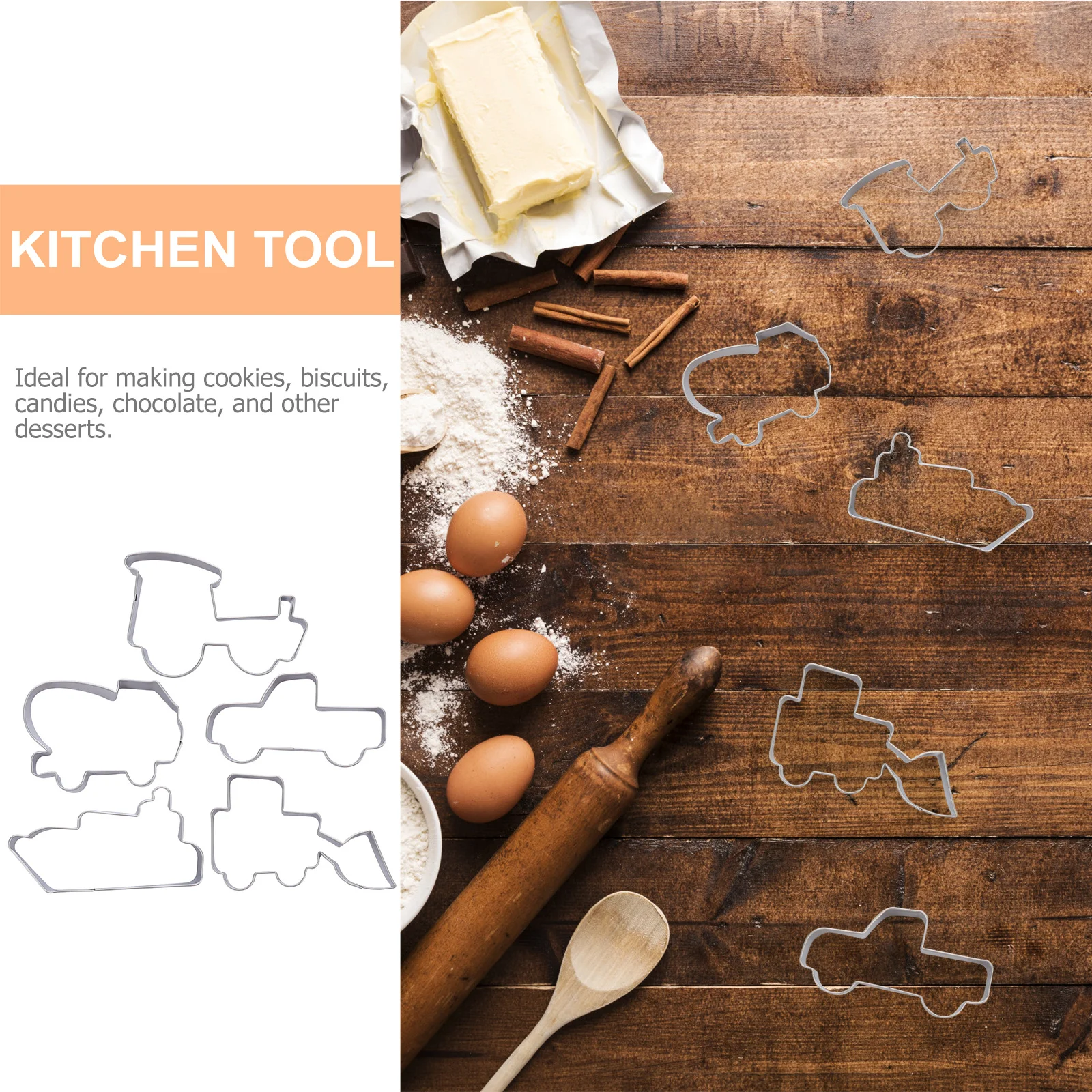 

5Pcs Stainless Steel Car Shape Cookie Cutters Biscuit Molds DIY Kitchen Gadget Baking Tools Party Supplies Biscuit Cutters