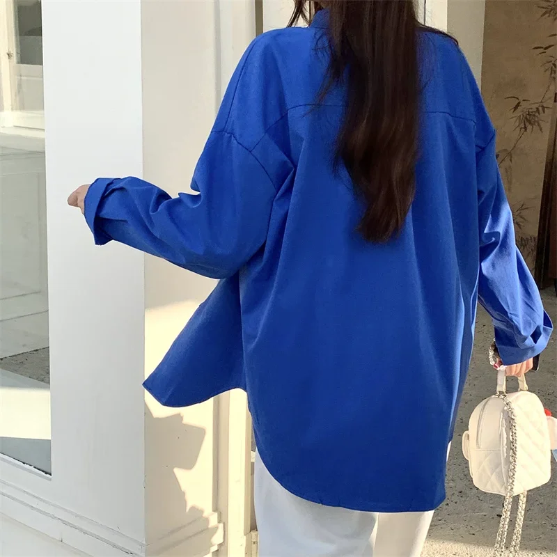 Zjaiss 2025 Herfst Nieuwe Lange Mouw Losse Dames Shirt Vrouwen Elegante Shirts Polo Kantoor Slijtage Knop Vrouw Blouse Solid Tops