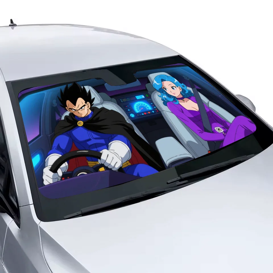 أنيمي لعبة دراغون بول سيارة ظلة الزجاج الأمامي المضادة للأشعة فوق البنفسجية حماية الجبهة الشمس الظل التبريد حامي للمركبة الداخلية