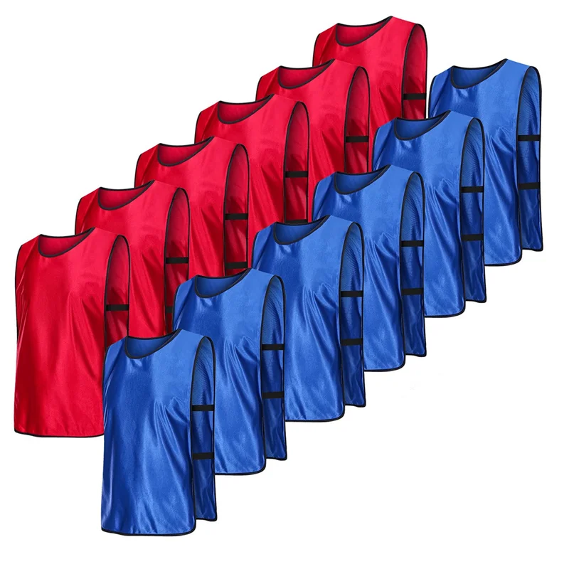 A69P-12 Pack Dodgeball Game Vests Soccer Practice Jerseys Training Vest For Adults For Indoor Outdoor Playground XL