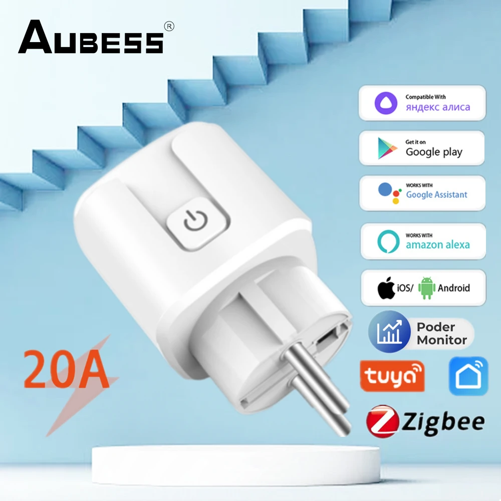 

Смарт-розетка ZigBee с поддержкой Alexa и Google, 20 А